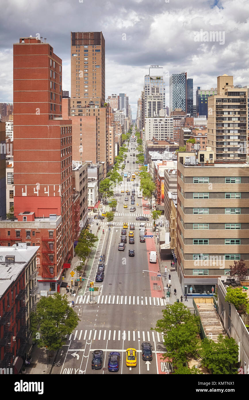 Fotografia aerea di New York City downtown, STATI UNITI D'AMERICA. Foto Stock