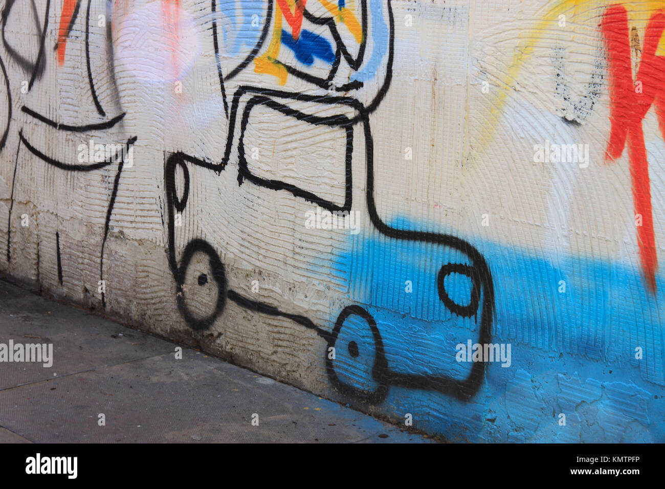 Auto Cartoon graffiti nel sottopasso/metropolitana Brighton Seafront 2017 Foto Stock