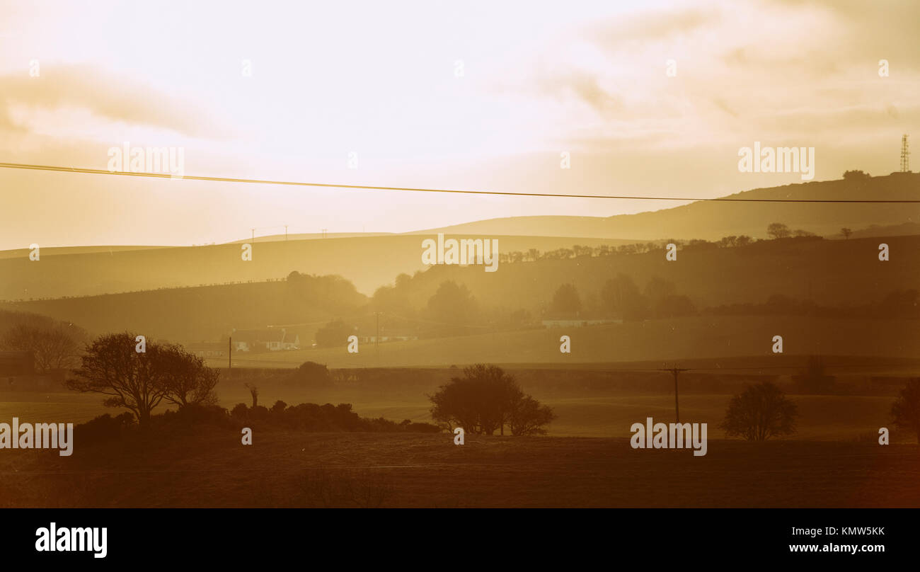 Campi e colline Foto Stock