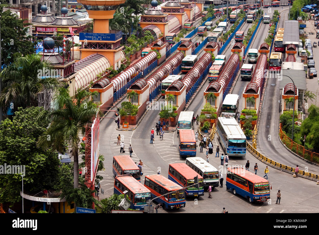 Blok m la stazione di autobus, Jakarta, Indonesia Foto Stock