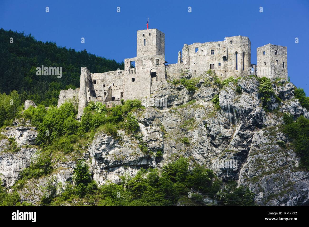 Rovine del Castello di Strecno, Slovacchia Foto Stock