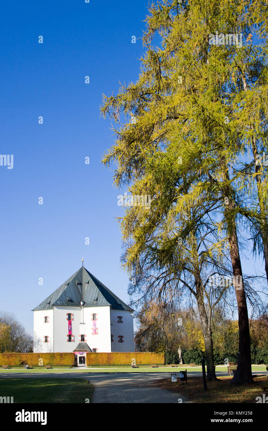 Hvezda rinascimentale (Star) summerhouse in legno di caccia, Brevnov district, Praga, Repubblica Ceca Foto Stock