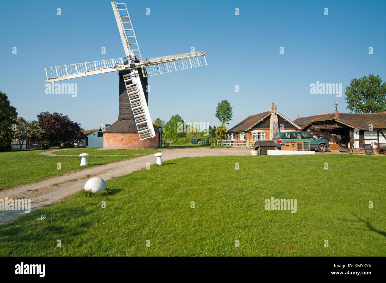 Outwood, Post Mill, mulino a vento, Surrey, Inghilterra Foto Stock