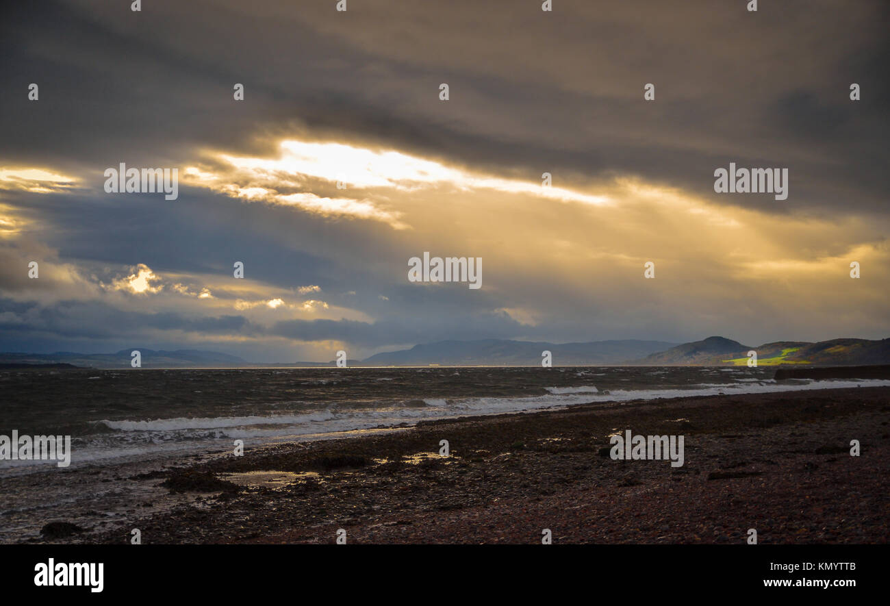 Tramonto al mare di Schottland Foto Stock