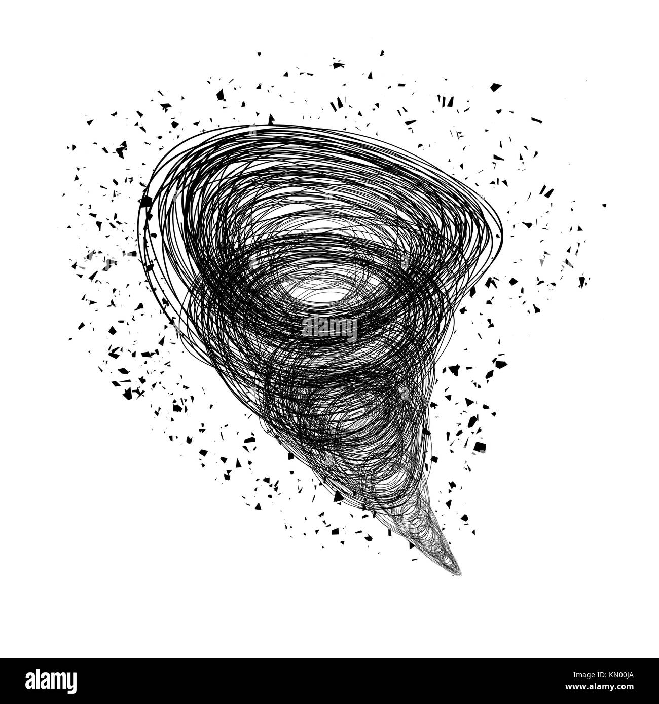 Tornado Swirl con le particelle di detriti Foto Stock