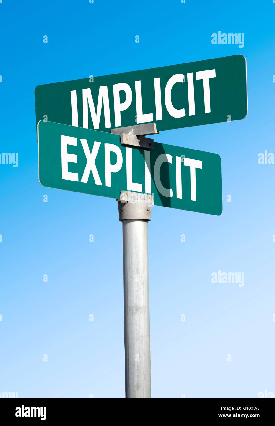 Implicito e esplicito Foto Stock