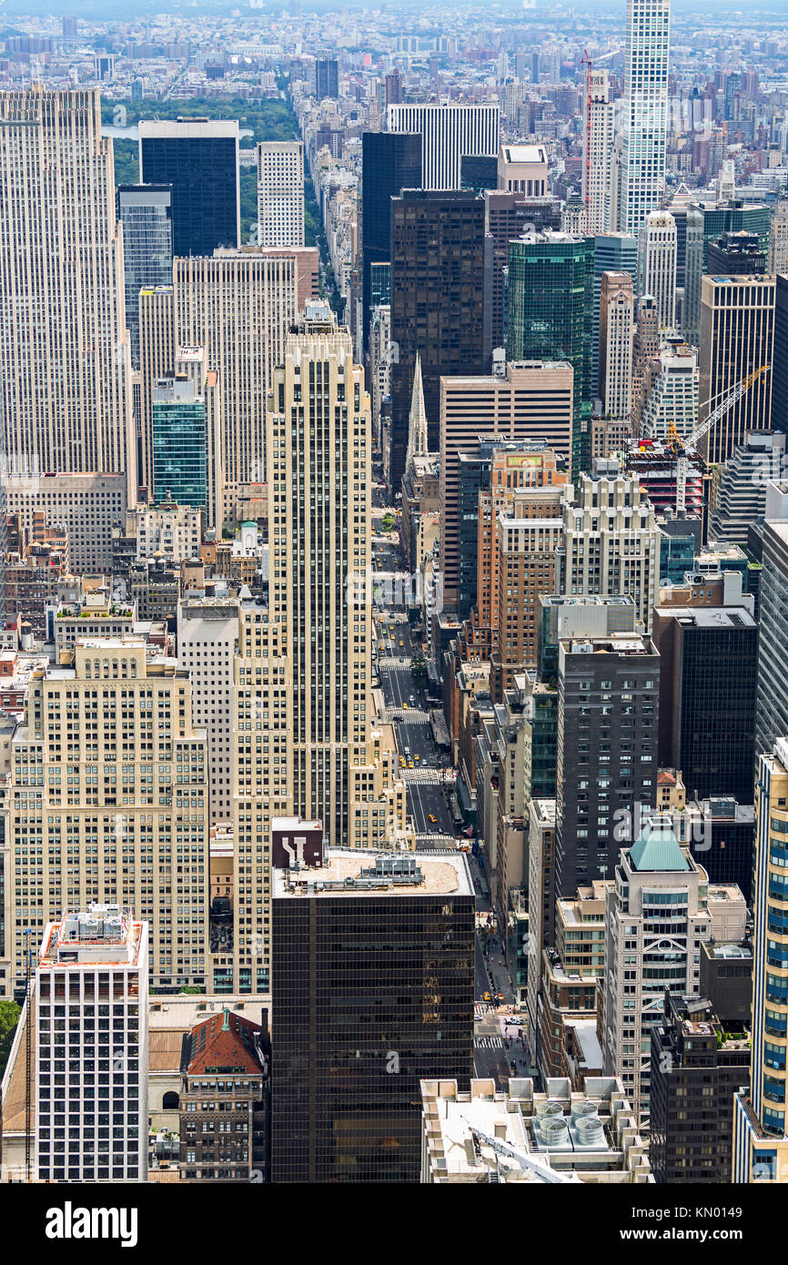 Vista aerea di NYC Fifth Avenue, STATI UNITI D'AMERICA Foto Stock