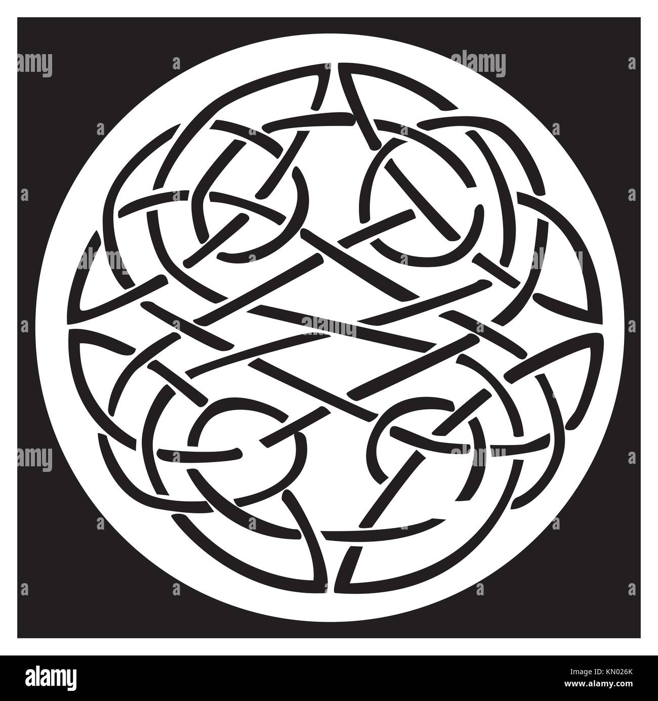 Un nodo celtico e pattern in un cerchio design, all'interno di un quadrato  nero grande per artwork o tatuaggio Foto stock - Alamy