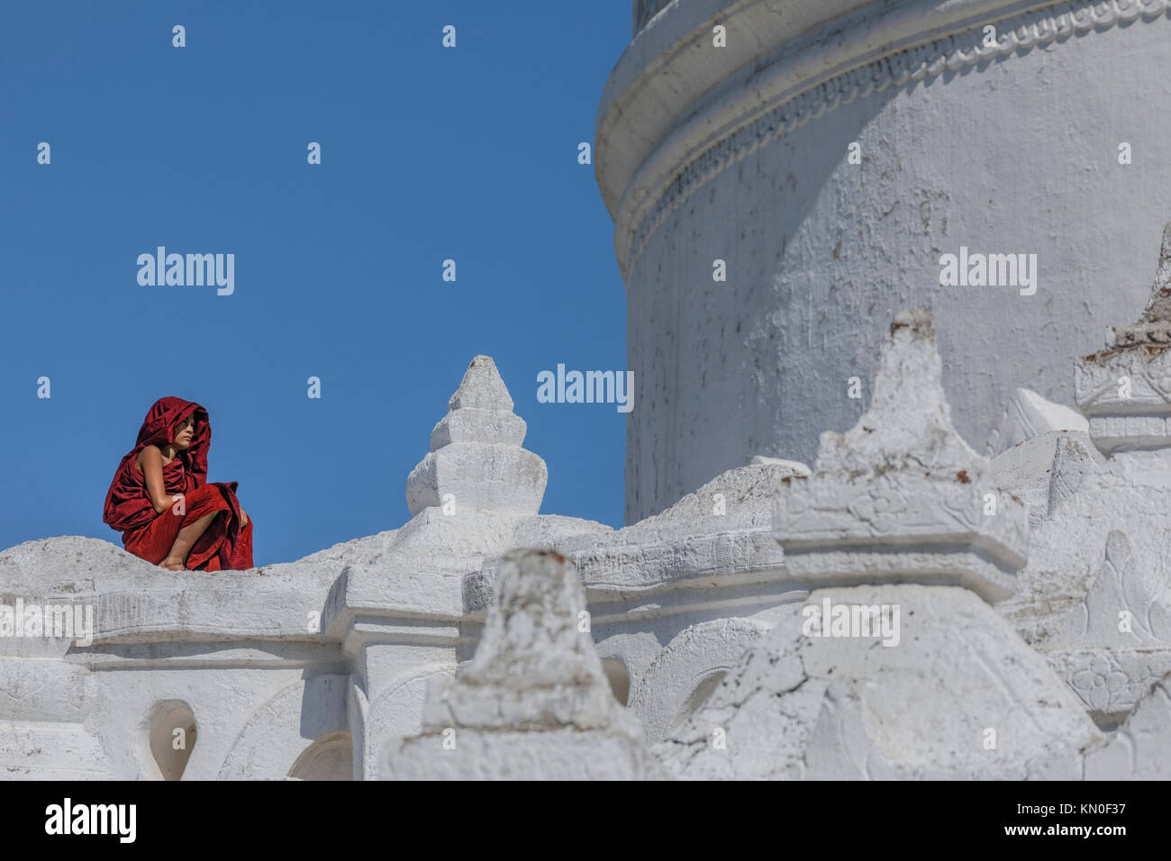 Mingun, Pagoda Hsinbyume, Mandalay Myanmar, Asia Foto Stock