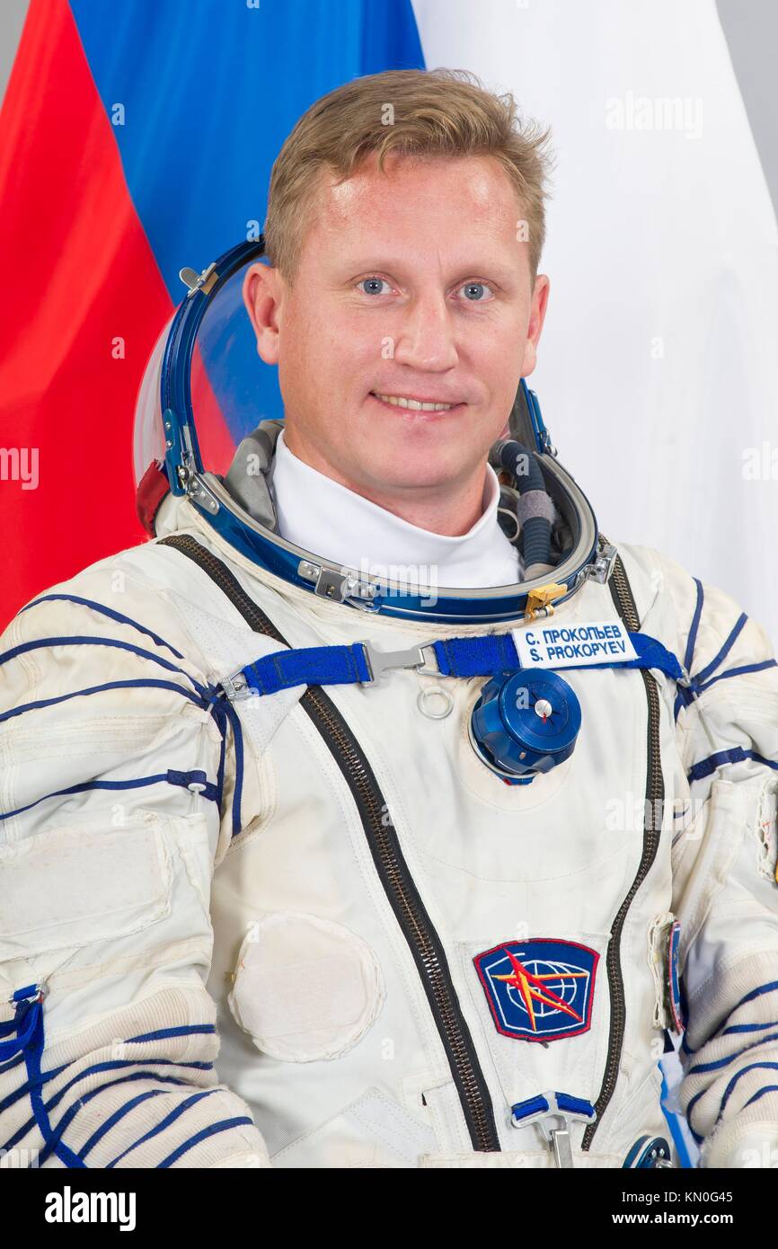 Ritratto ufficiale della NASA la stazione spaziale internazionale expedition 54-55 backup membro di equipaggio cosmonauta russo Sergey prokopyev di roscosmos presso il Johnson Space Center luglio 26, 2017 a Houston, Texas. (Foto di foto nasa via planetpix) Foto Stock