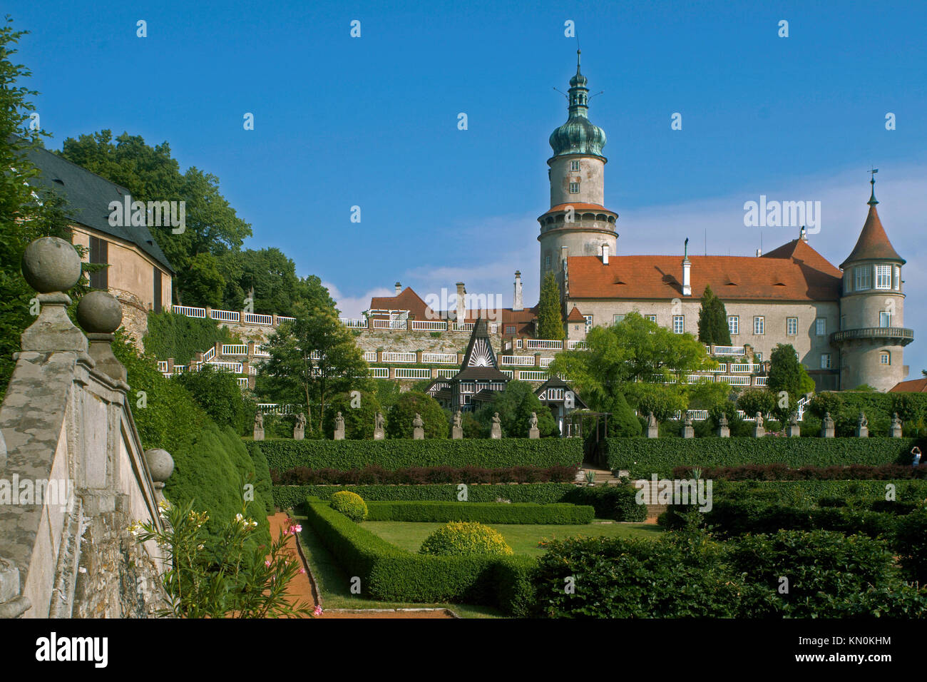 Repubblica Ceca, nove Mesto nad Metuji (Neustadt an der Mettau), Castello e Parco del Castello Foto Stock