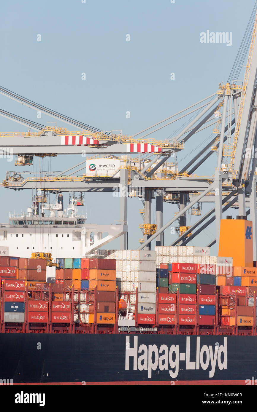 Hapag-Lloyd nave al London Gateway terminale. Foto Stock