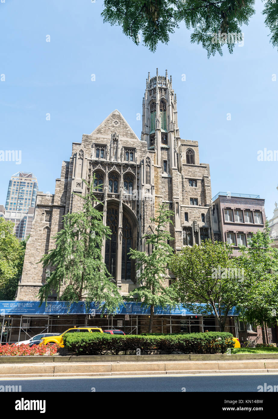 NEW YORK CITY - 10 Luglio: Centrale Chiesa Presbiteriana sulla luglio 10, 2015 a New York, Stati Uniti d'America. Si tratta di una congregazione storico sul lato est superiore e i Foto Stock