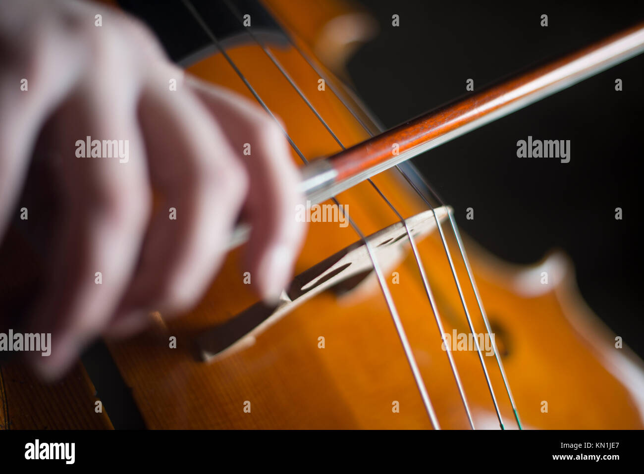 La riproduzione e test Pegasus violoncello in Cremona italia dal liutaio liutaio Vladimiro Cubanzi da La Casa del violino Foto Stock