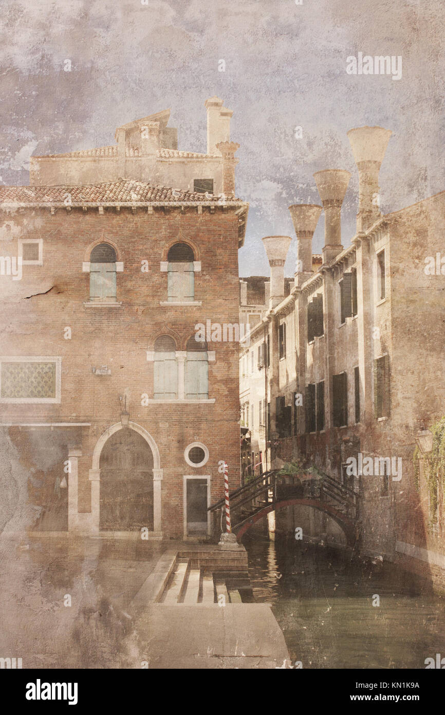 Bellissimo scorcio di Venezia in un vintage-vecchio effetto moda Foto Stock
