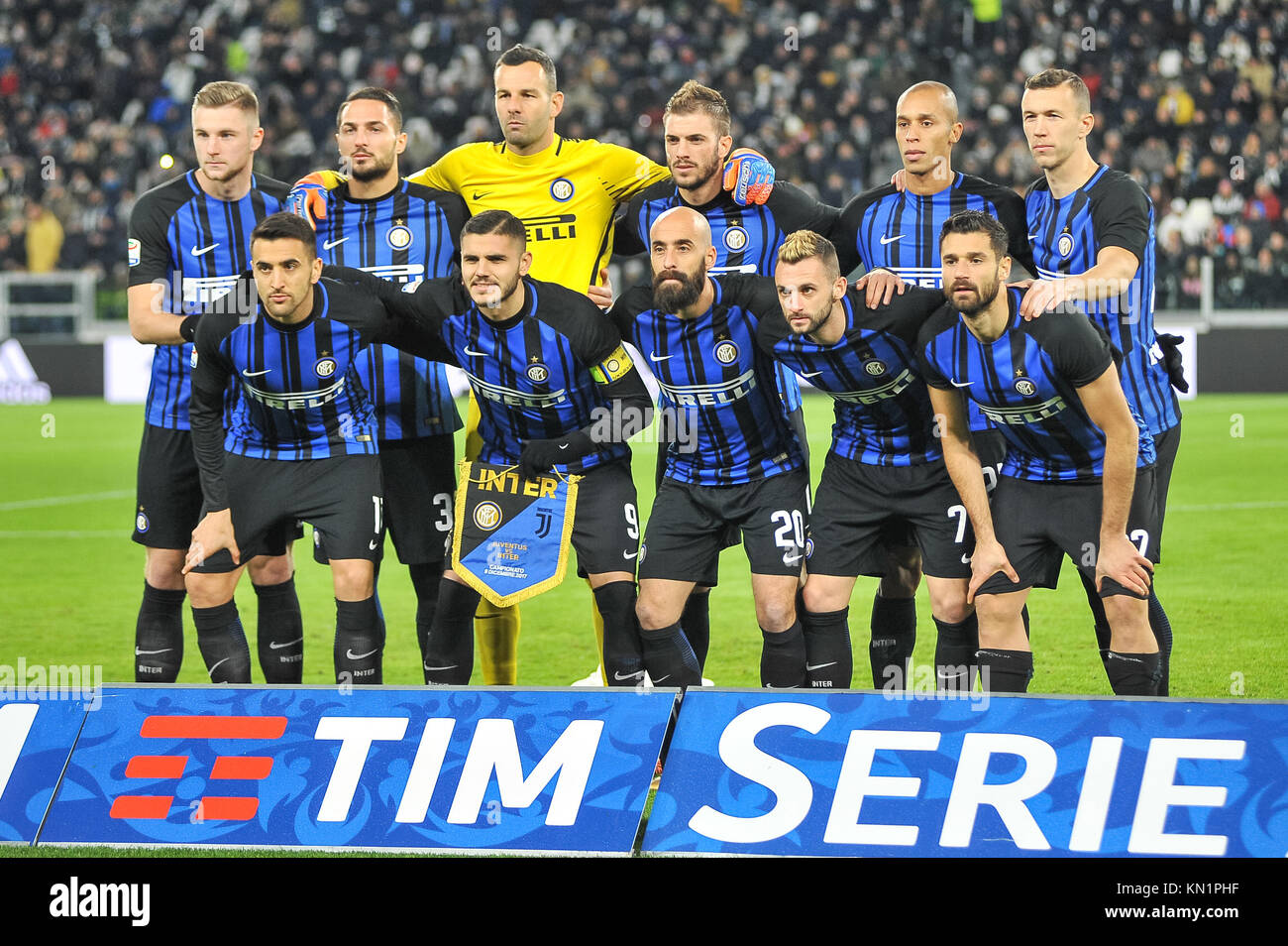 Internazionale del team durante la serie di una partita di calcio tra Juventus FC ed FC Internazionale Milano presso lo stadio Allianz il 9 dicembre, 2017 a Torino, Italia. Credito: FABIO PETROSINO/Alamy Live News Foto Stock