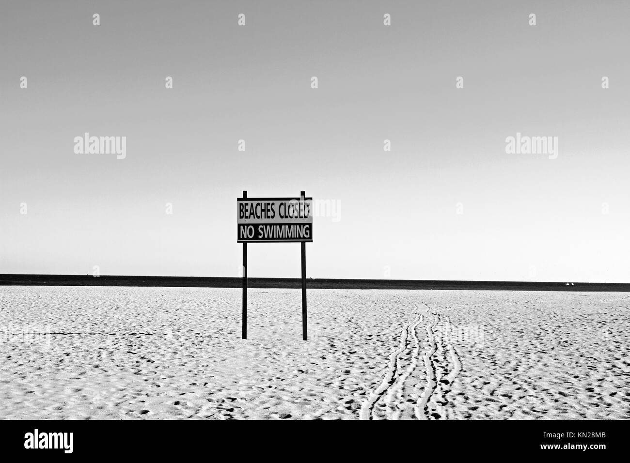 Spiagge di segno. Inverno nel punto spiaggia piacevole, New Jersey, STATI UNITI D'AMERICA Foto Stock