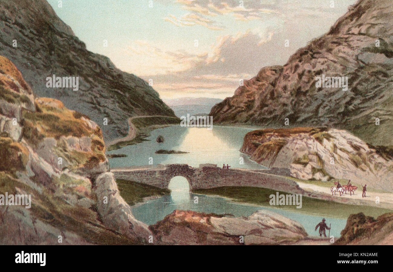 Gap di Dunloe, Killarney, Irlanda, illustrazione Vittoriano Foto Stock