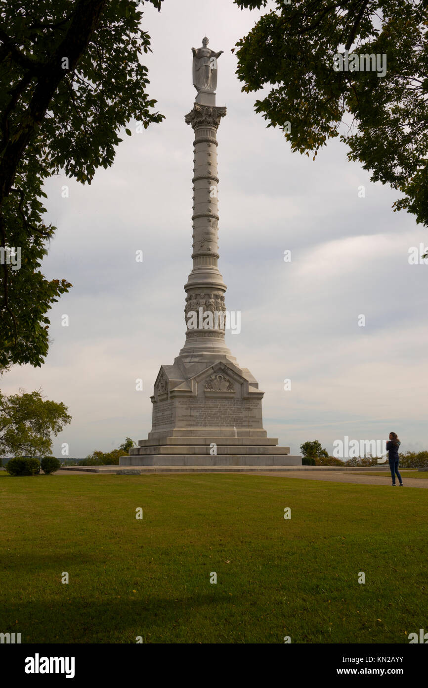 Stati Uniti Virginia VA Yorktown Yorktown Victory Monument National Historic Park Campo di Battaglia Foto Stock