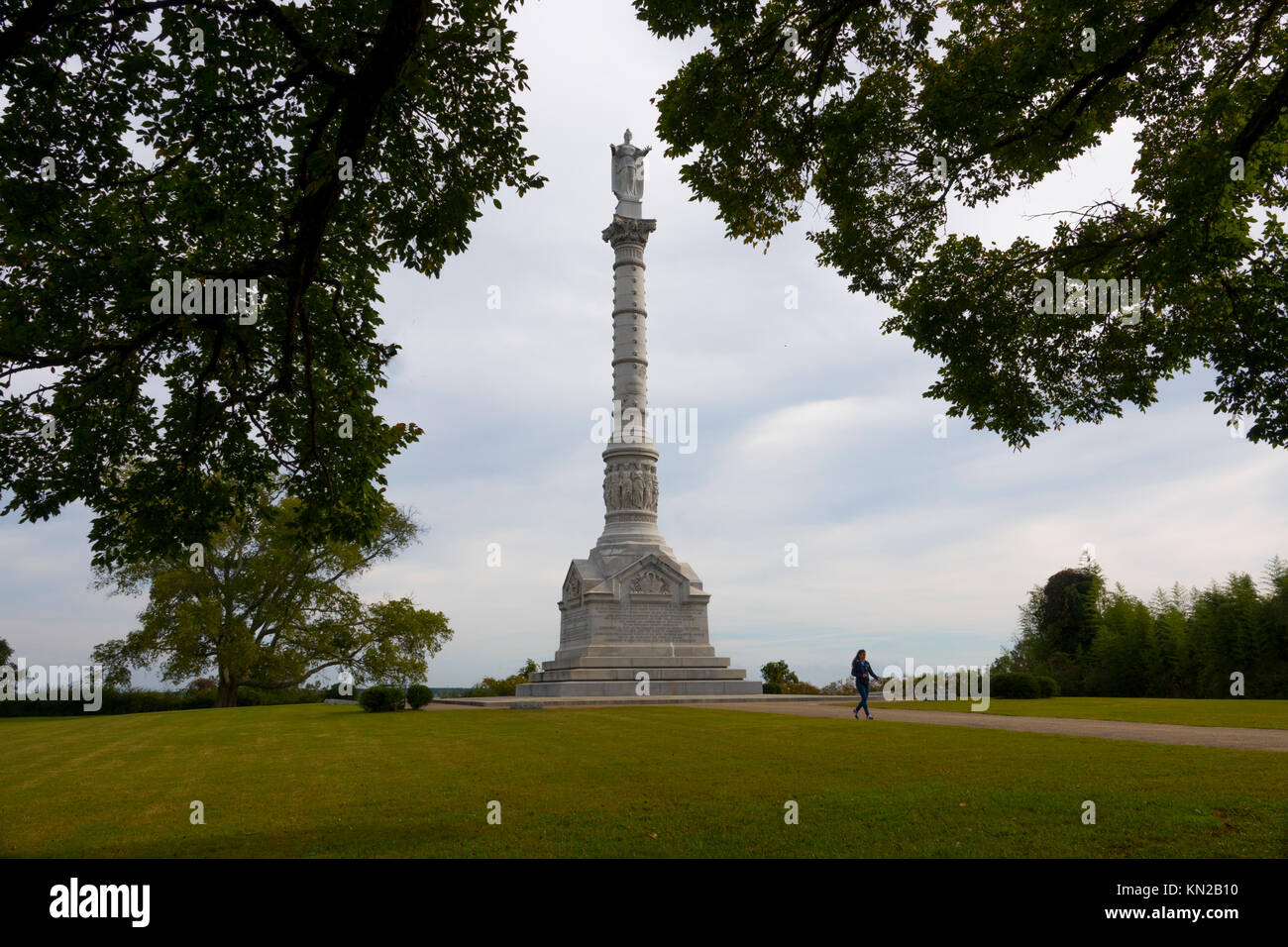 Stati Uniti Virginia VA Yorktown Yorktown Victory Monument National Historic Park Campo di Battaglia Foto Stock