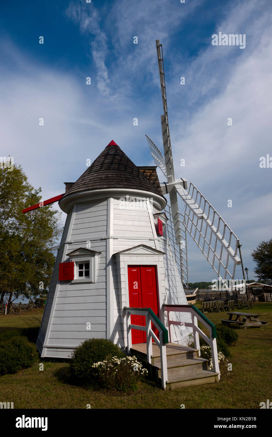 Stati Uniti Virginia VA Yorktown coloniale storico Mulino sul Water Street Foto Stock