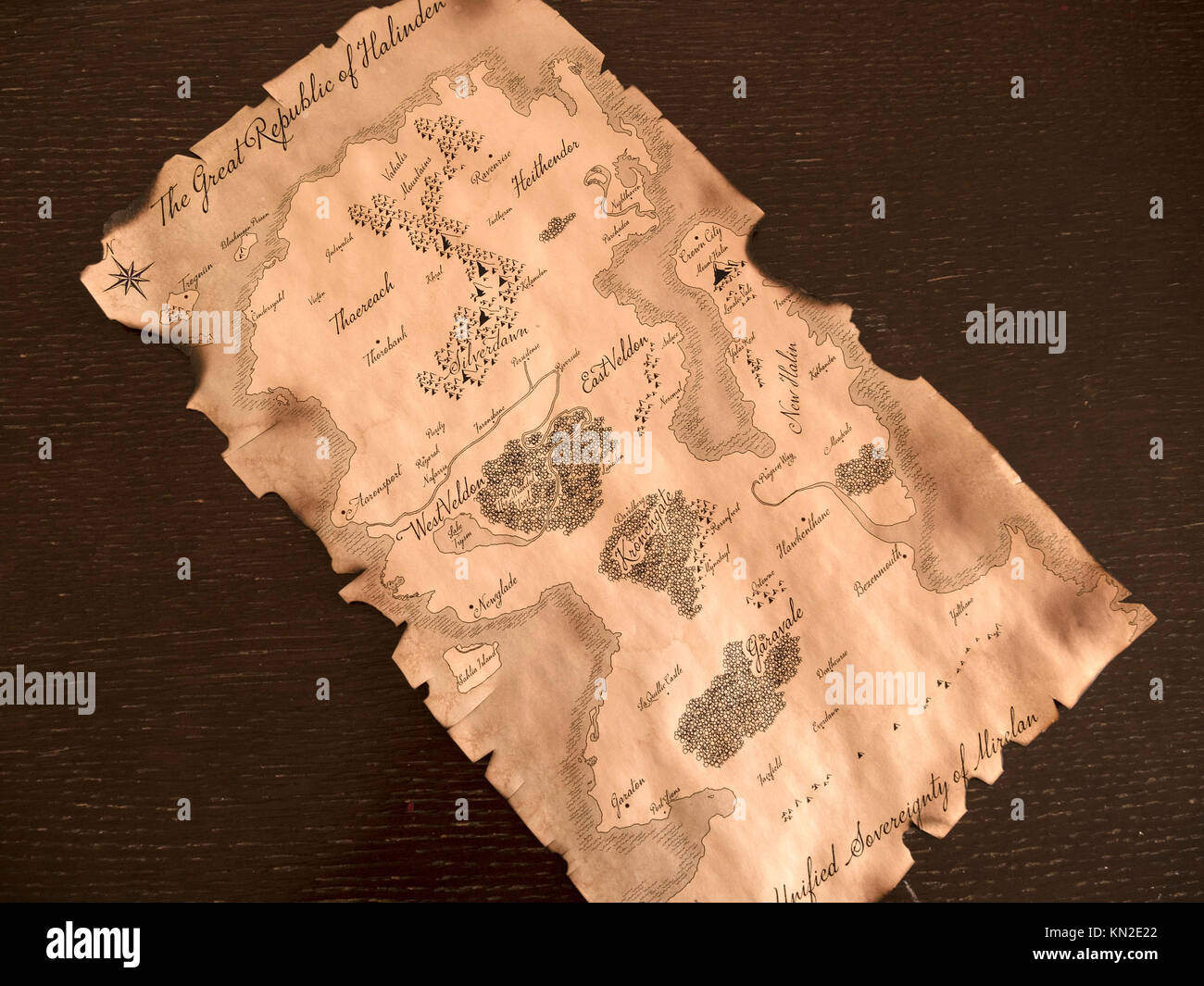 Rotolo di fantasia del gioco di mappa Foto Stock