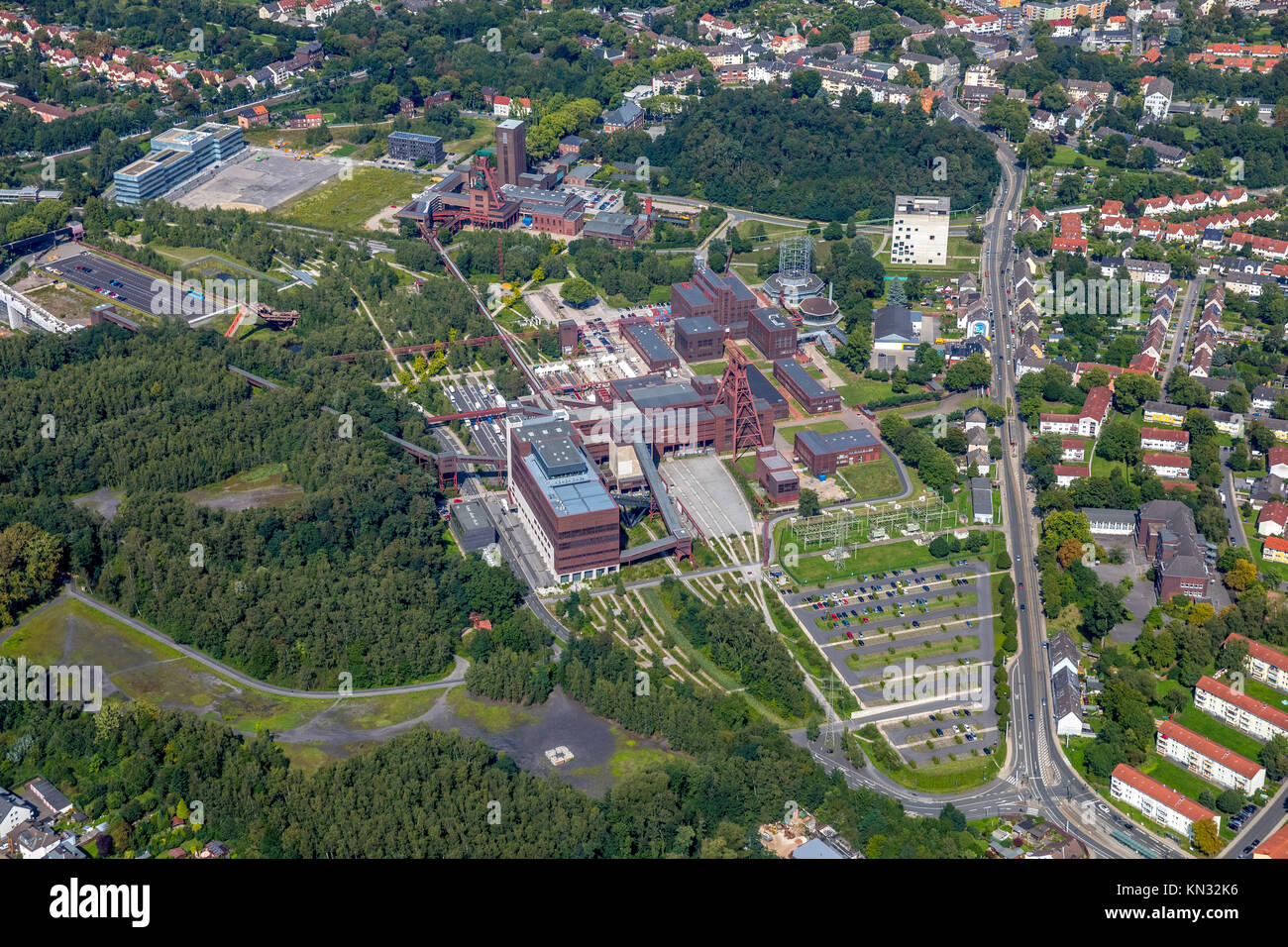 Zollverein, un sito del Patrimonio Mondiale, Zollverein Essen-Katerberg, Essen, Renania settentrionale-Vestfalia, Germania, vista aerea, vista aerea, la fotografia aerea, aeri Foto Stock