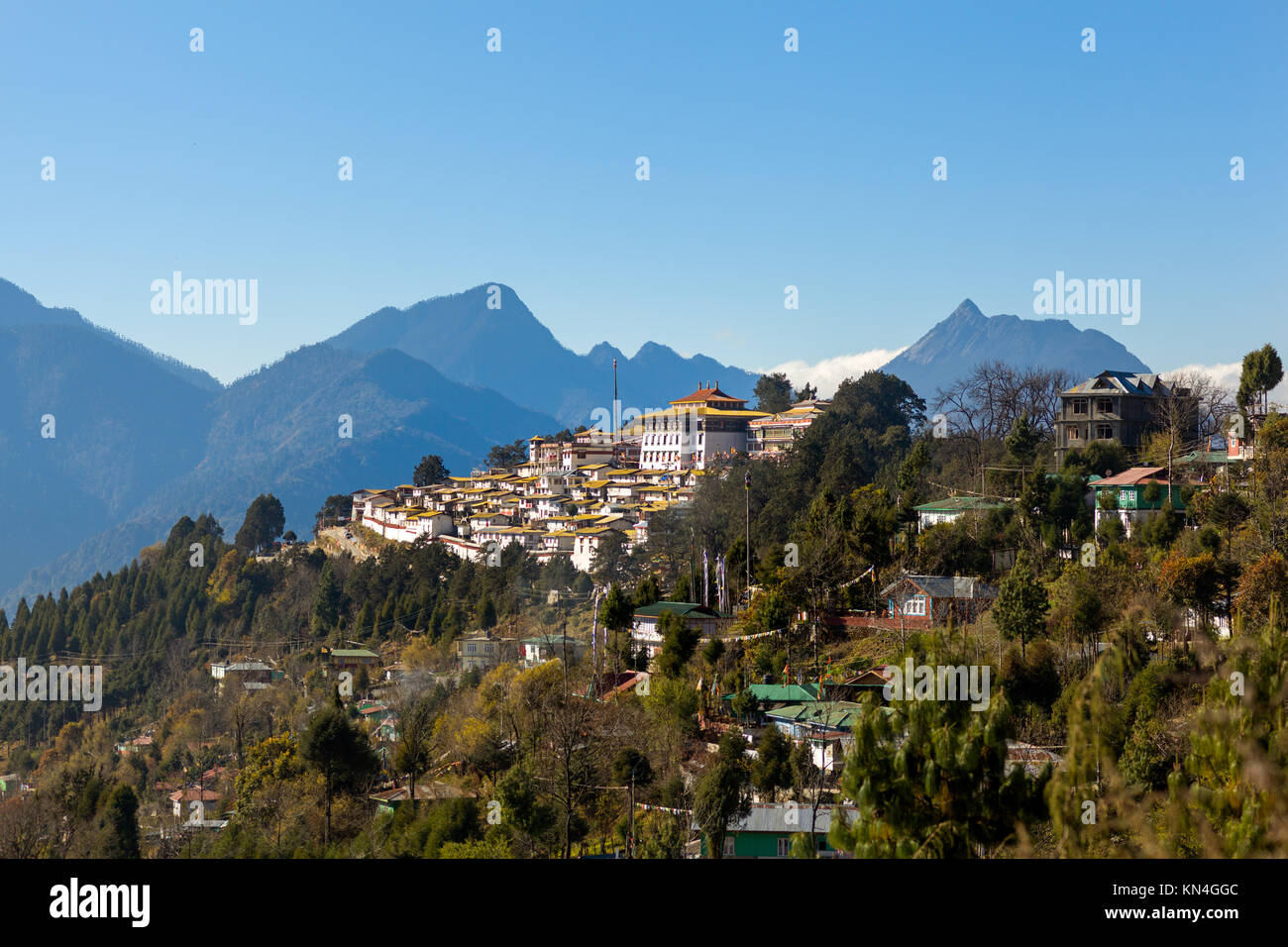 Monastero di Tawang, te secondo più grande monastero del mondo, noto anche come Galden Namgey Lhatse Foto Stock