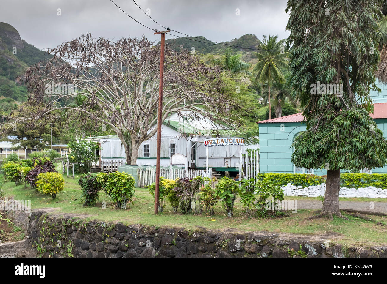 Il Club di Ovalau (chiuso) Levuka, Ovalau, Isole Fiji, Pacifico occidentale e Sud Pacifico, Sito del Patrimonio Mondiale, la vecchia capitale delle Fiji Foto Stock