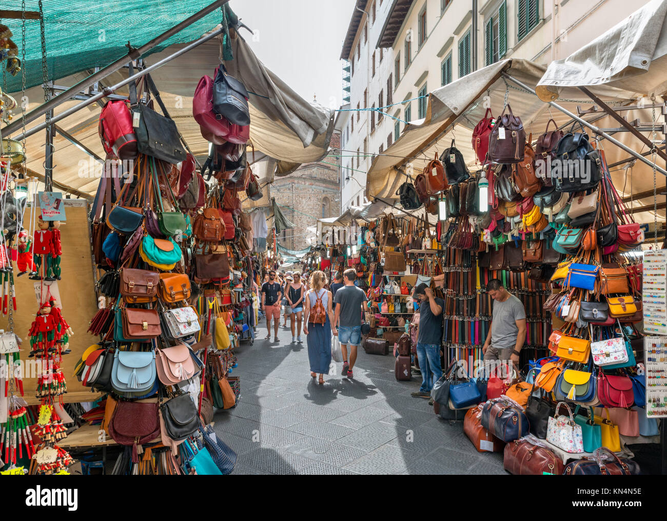 Via dell'Ariento nel mercato di San Lorenzo zona (Mercato di San Lorenzo), Firenze, Italia. Foto Stock