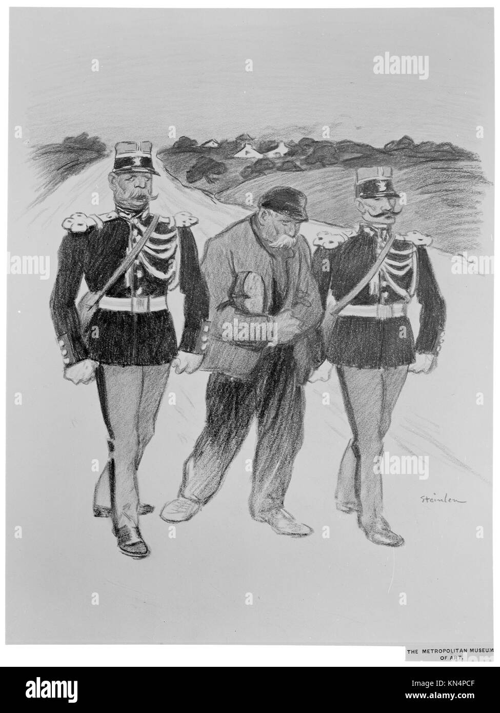 Opere d'arte della serie Les Misérables, MET 3135, che illustrano una scena drammatica dal romanzo di Victor Hugo, evidenziando il contesto storico e culturale. Foto Stock