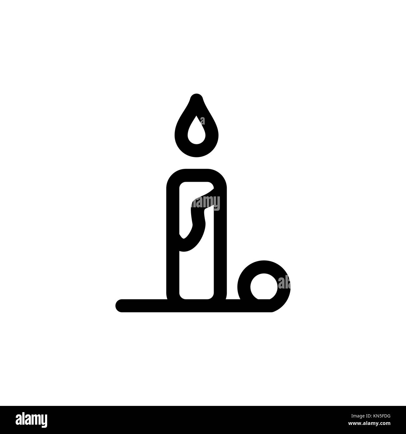 Christmas candle semplice piatto icona illustrazione vettoriale. Illustrazione Vettoriale