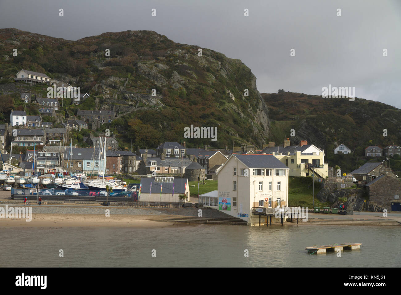La costiera di Barmouth nell'area Eifionydd di Gwynedd in Galles. Foto Stock