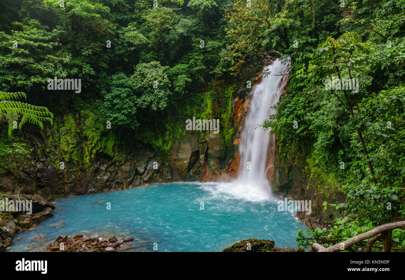 Celeste cascata e stagno in tenorio parco nazionale Foto Stock
