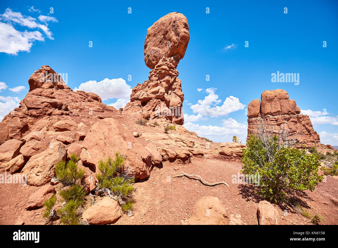 Le formazioni rocciose del Parco Nazionale di Arches, Utah, Stati Uniti d'America. Foto Stock
