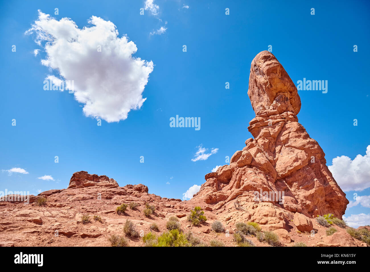 Le formazioni rocciose del Parco Nazionale di Arches, Utah, Stati Uniti d'America. Foto Stock