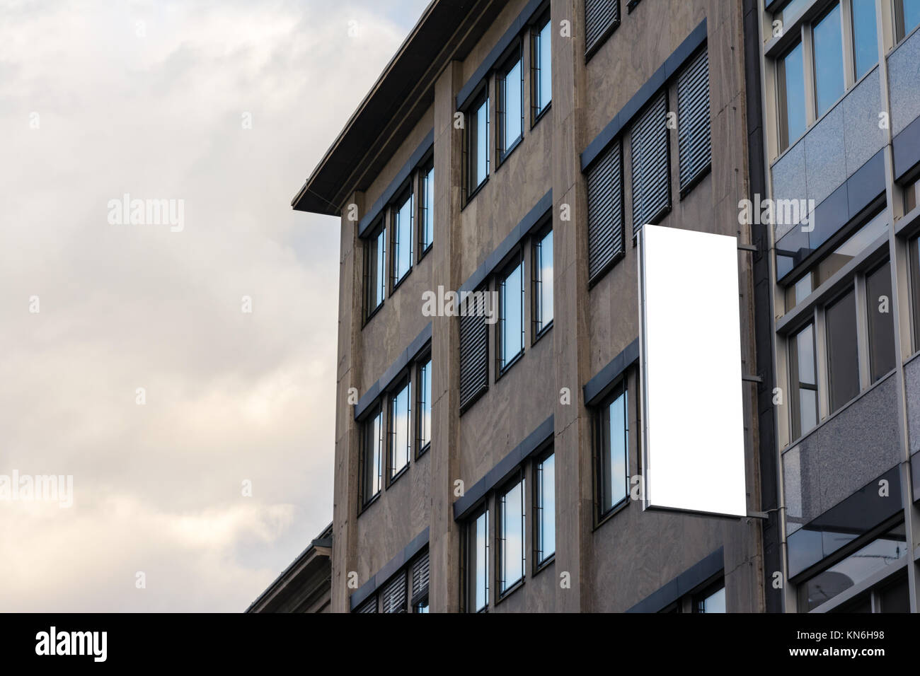 Office Business Building Blank nome SIgn Billboard bianco isolato Foto Stock