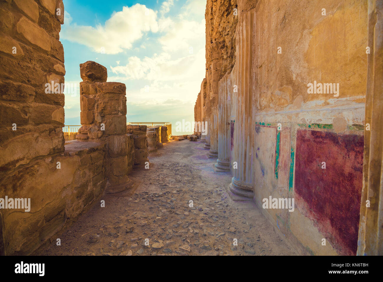 Le rovine del palazzo del re Erode a Masada. Israele. Foto Stock