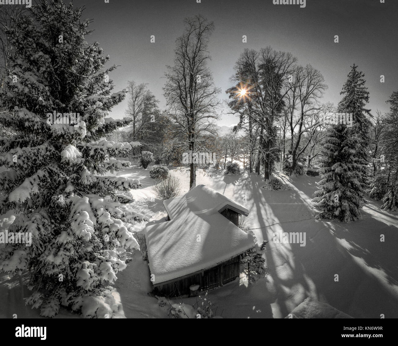 DE - Baviera: inverno lungo il fiume Isar a Bad Toelz Foto Stock