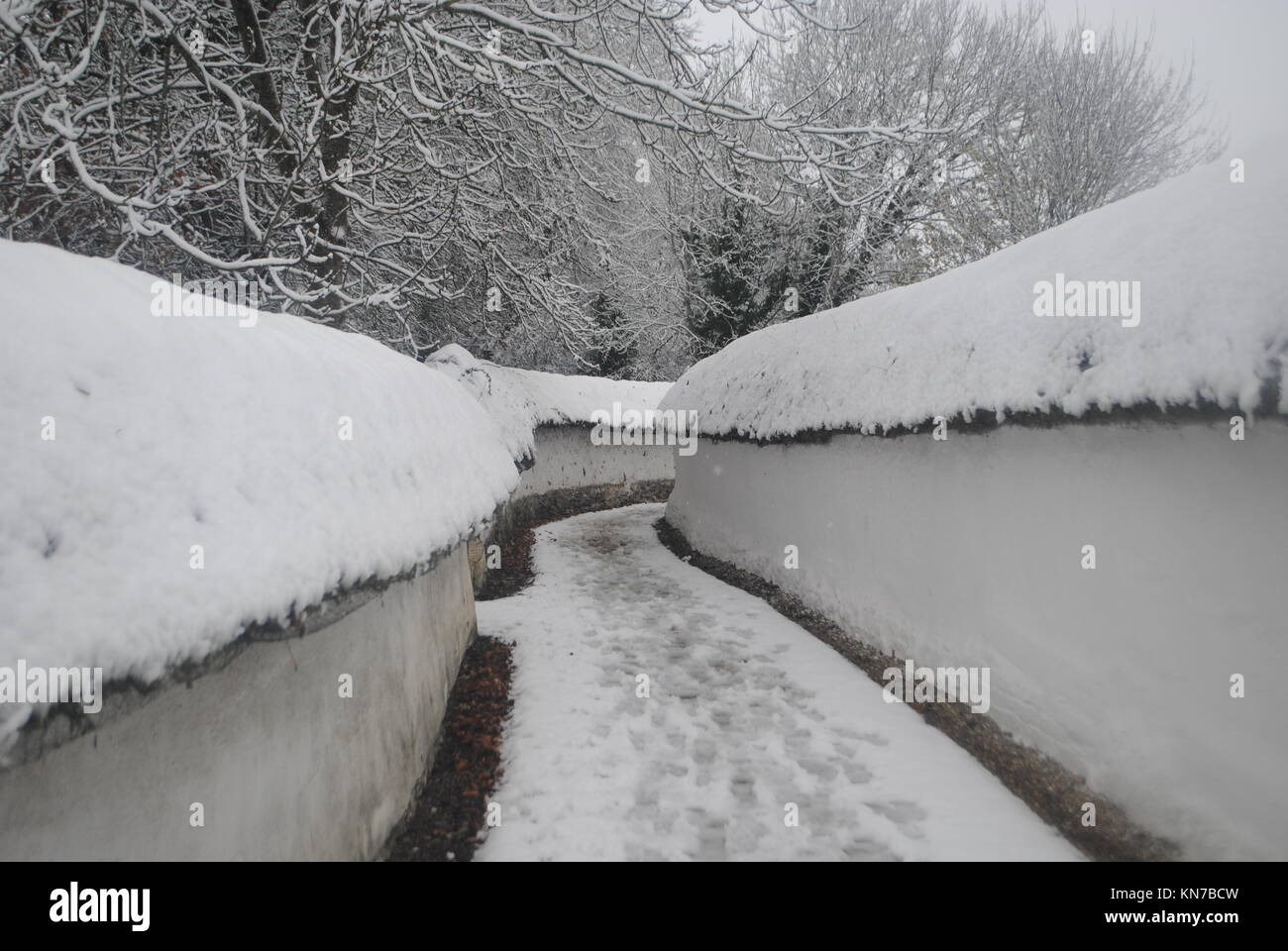 Blewbury, un Oxfordshire il Villaggio sotto la neve Foto Stock