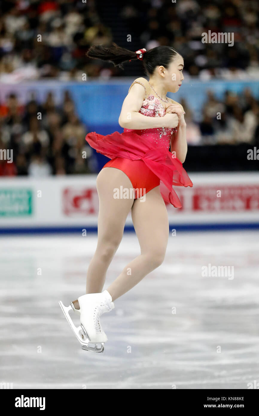 Aichi, Giappone. Il 9 dicembre, 2017. Rika Kihira (JPN) Pattinaggio di Figura : Rika Kihira del Giappone esegue combinazioni triple axel e triplo anello di convergenza salta durante il ISU Grand Prix di Pattinaggio di Figura Final 2017, onorevoli Junior pattinaggio gratuito presso la Nippon Gaishi Hall di Aichi in Giappone . Credito: da Yusuke Nakanishi/AFLO/Alamy Live News Foto Stock