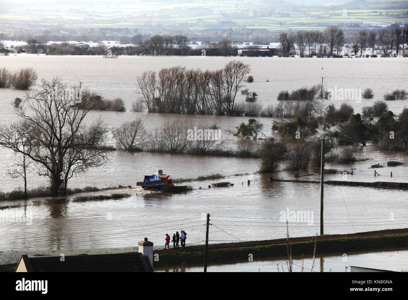 Inondazioni in Somerset livelli Febbraio 2014 Foto Stock
