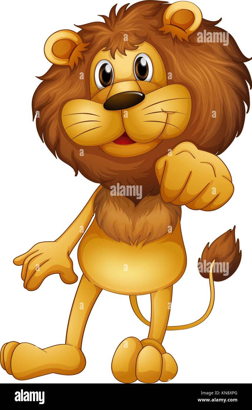 Illustrazione di un leone in piedi su sfondo bianco Immagine e Vettoriale -  Alamy