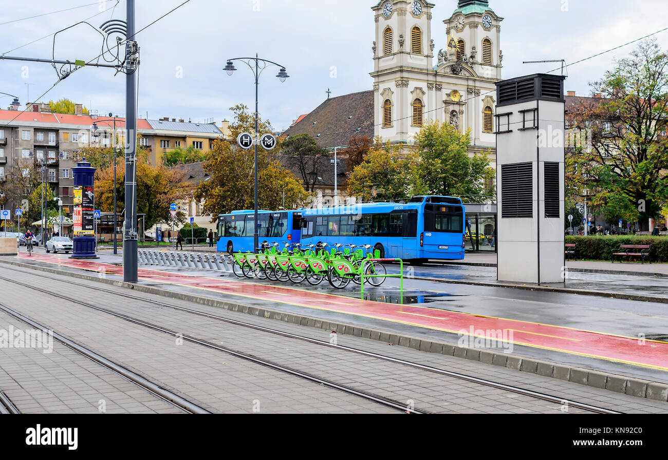 Noleggio biciclette a Budapest. Foto Stock