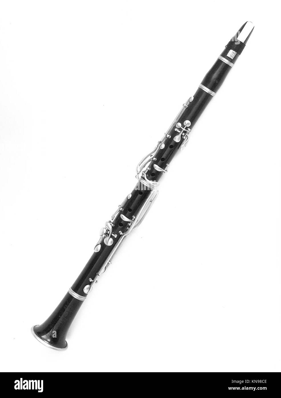 Un clarinetto B-flat che mostra il design del legno, l'artigianato e le tradizioni musicali storiche nella costruzione degli strumenti. Foto Stock