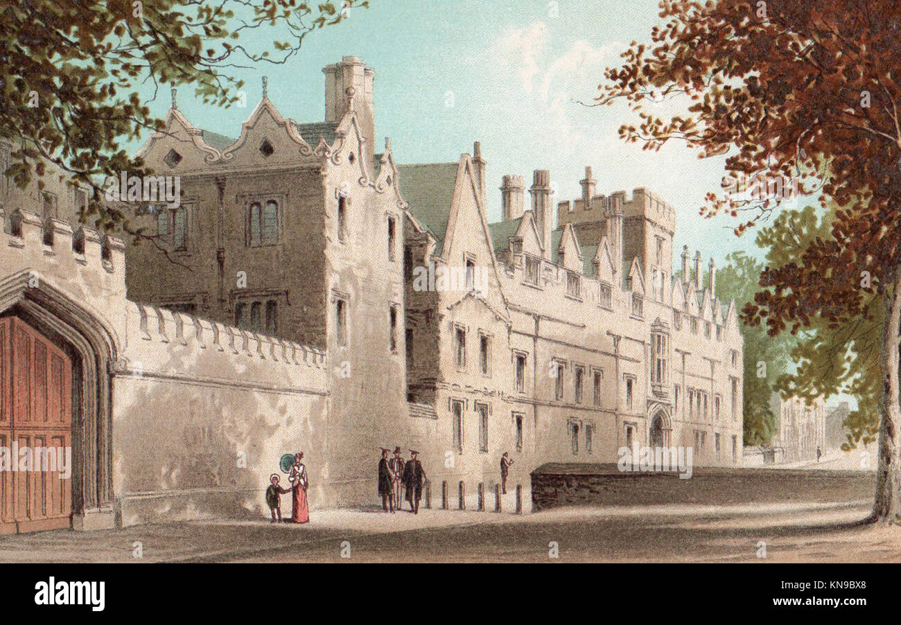 St. John's College di Oxford, illustrazione Vittoriano Foto Stock