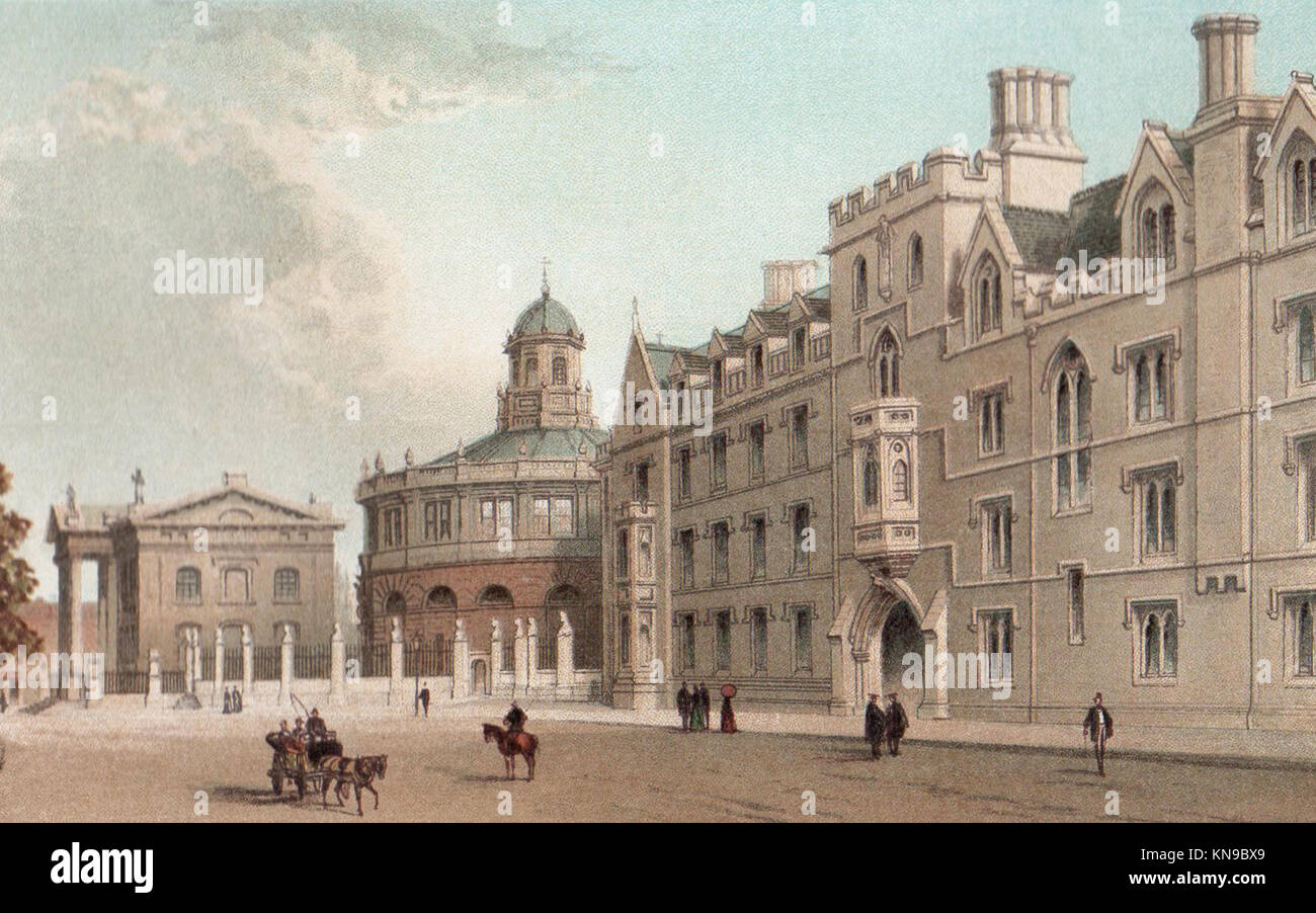 Broad Street, Oxford, illustrazione Vittoriano Foto Stock