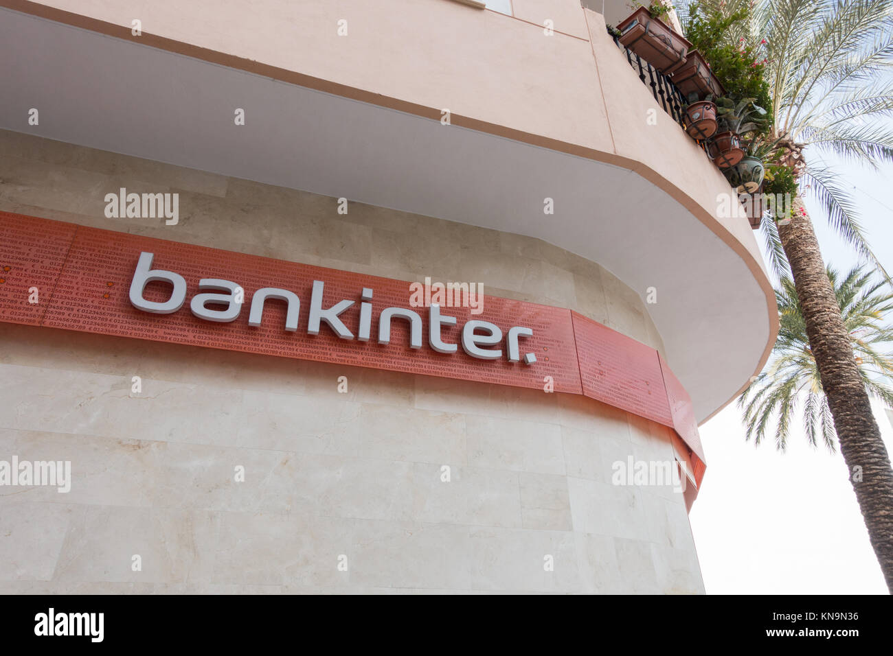 Bankinter banca in Moraira, Spagna, Europa. Foto Stock