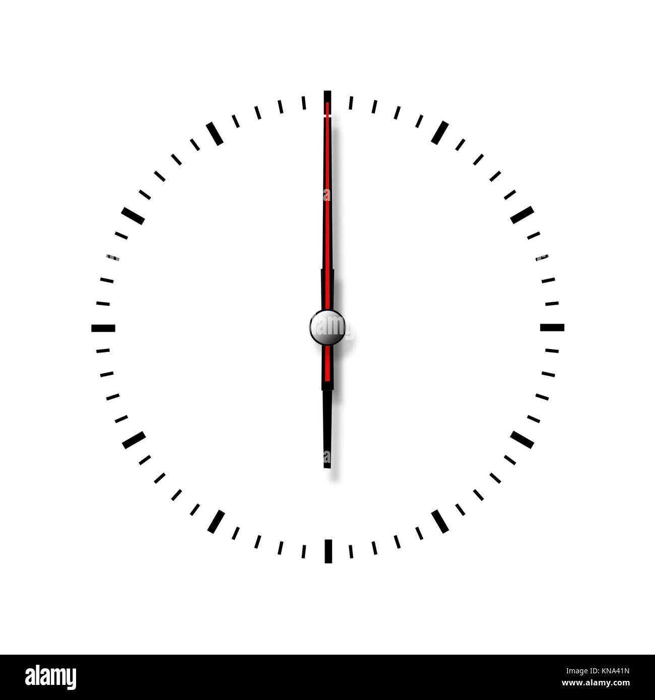 Orologio senza numeri isolati su sfondo bianco. Primo piano Foto