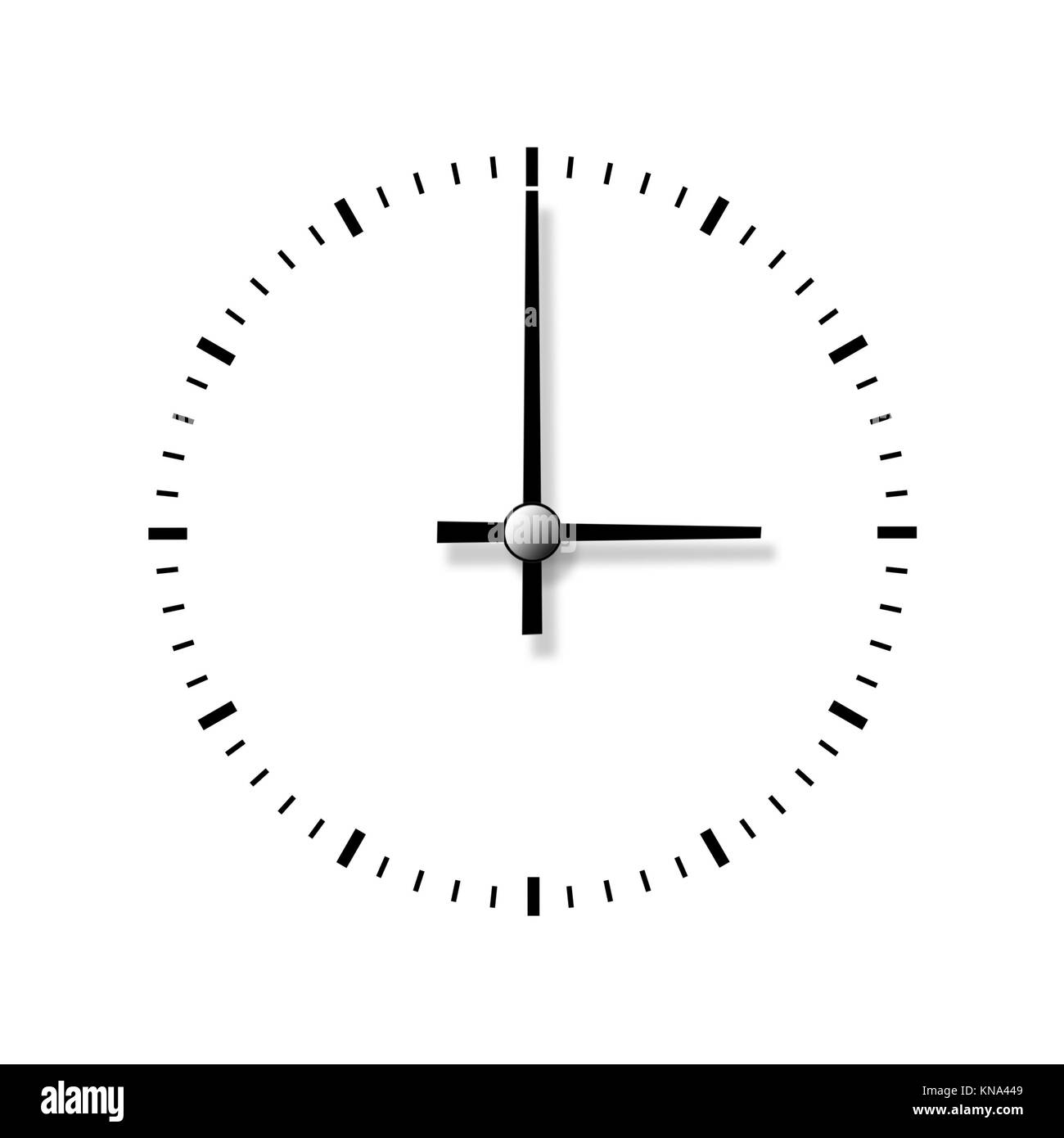 Orologio senza numeri isolati su sfondo bianco. Primo piano Foto stock -  Alamy
